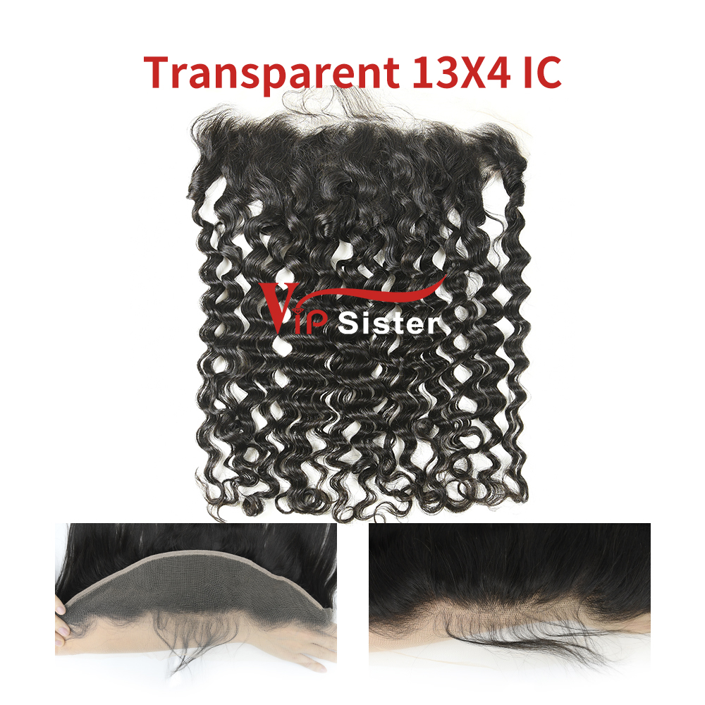 #1b Brazilian Virgin Human Hair Transparent 13X4 Lace Frontal Italy Curly