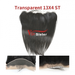 #1b Brazilian Virgin Human Hair Transparent 13X4 Lace Frontal Straight