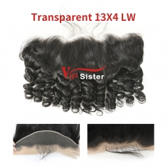 #1b Brazilian Virgin Human Hair Transparent 13x4 Lace Frontal Loose Wave