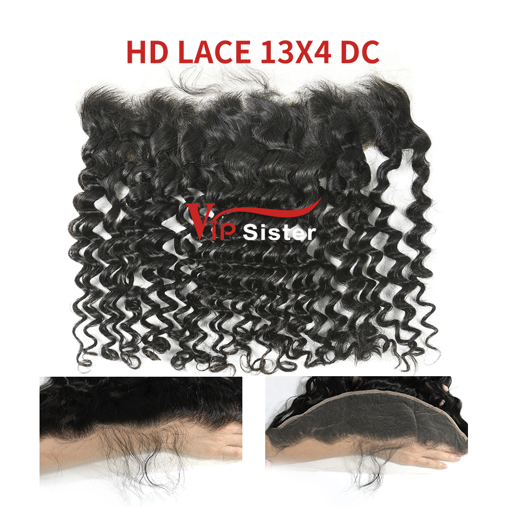 Swiss HD Lace Virgin Human Hair Deep Curly 13x4 Lace Frontal
