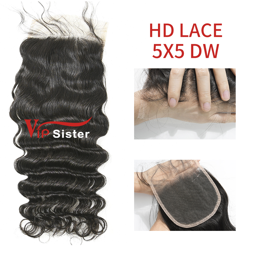 HD Lace Virgin Human Hair Deep Wave 5x5 Lace Closure