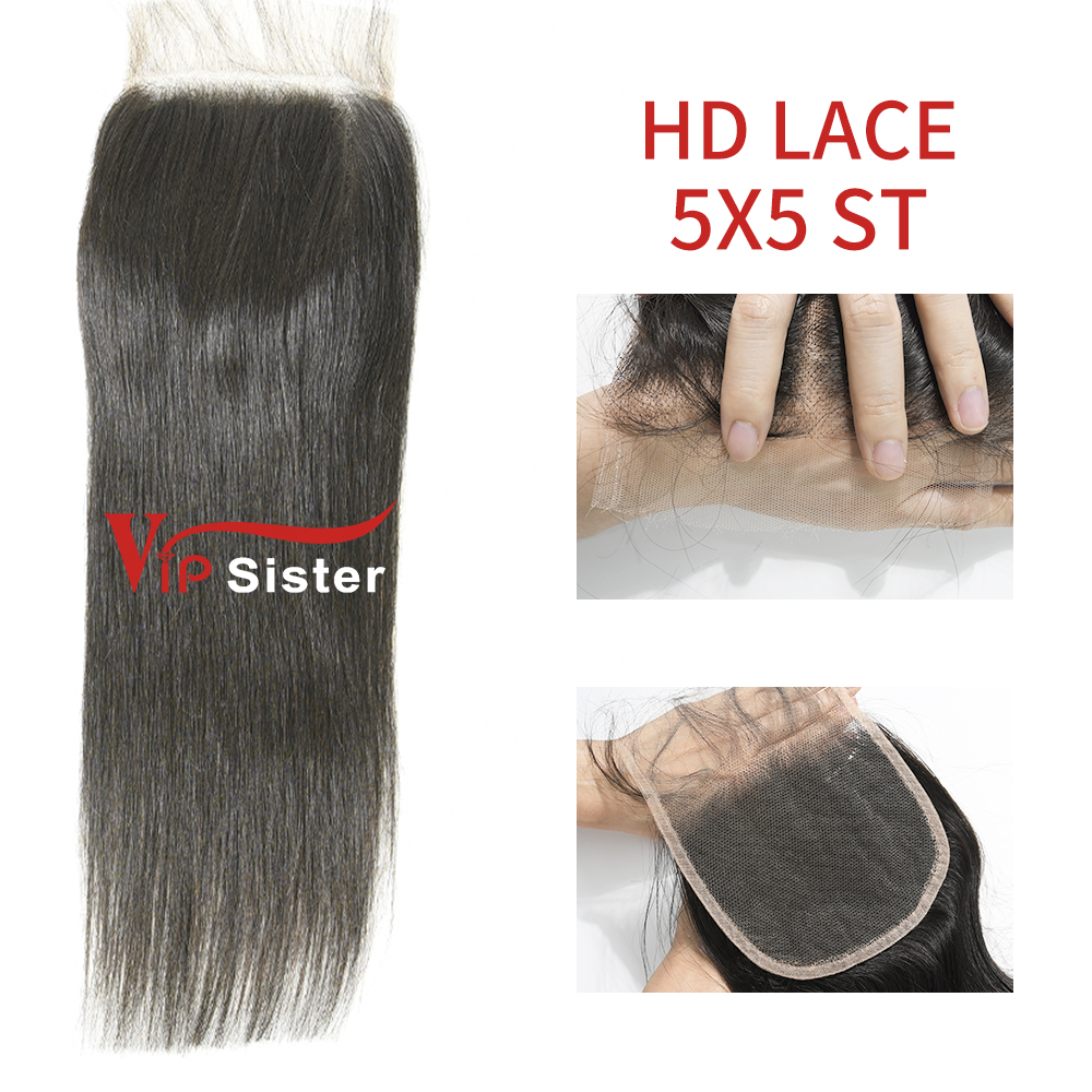 HD Lace Virgin Human Hair Straight 5x5 Lace Closure