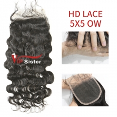 HD Lace Virgin Human Hair Ocean Wave 5x5 Lace Closure