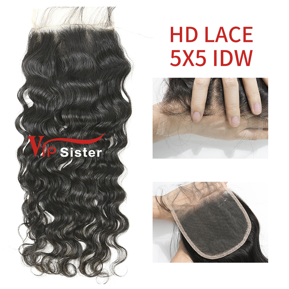 HD Lace Virgin Human Hair Indian wave 5x5 Lace Closure