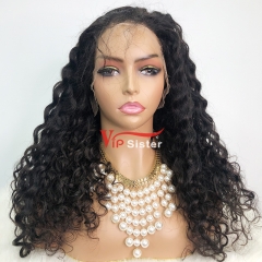 Natural #1b Brazilian Virgin Human Hair Transparent Lace 13x4 frontal wig italy curly