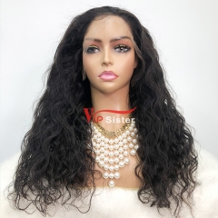 Natural #1b Brazilian Virgin Human Hair Transparent Lace 13x4 frontal wig indian wavy