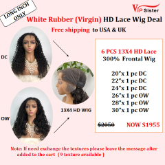 Vipsister 6 PCS Long Inch 13X4HD Lace Virgin Wig Deal Free Shipping