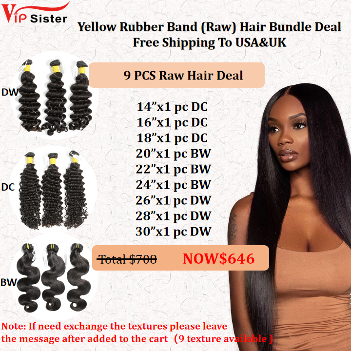 Vipsister Raw Hair Bundles  9 Pcs Deal Free Shipping