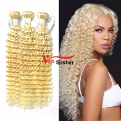 #613 Blonde European Virgin Human Hair Weft deep curly