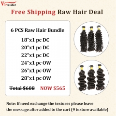Vipsister 6PCS Raw Hair Bundles Deal Free Shipping