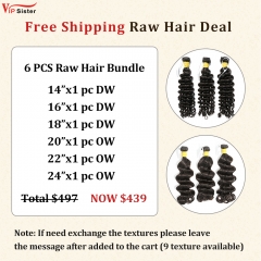 Vipsister 6PCS Raw Hair Bundles Deal Free Shipping