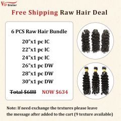 Vipsister 6PCS Raw Hair Bundles Deal Free Shipping