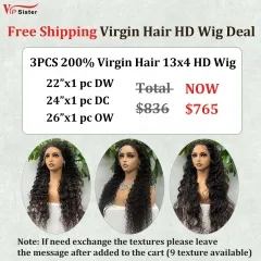 Vipsister 3PCS 13×4 HD Lace Frontal  Wig Deal Free Shipping