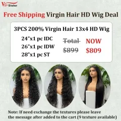 Vipsister 3PCS 13×4 HD Lace Frontal  Wig Deal Free Shipping