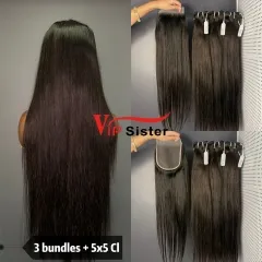 Brazilian 100% Full Cuticle Top Virgin Human Hair Straight 5x5 Closure Wig Brazilian 100% Full Cuticle Top Virgin Human Hair Straight 5x5 Closure Wig