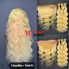 613# Eurpean 100% Raw Human Hair Body wave 13x6 Frontal Wig 613# Eurpean 100% Raw Human Hair Body wave 13x6 Frontal Wig