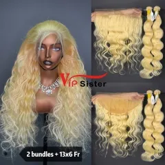 613# Eurpean 100% Raw Human Hair Body wave 13x6 Frontal Wig 613# Eurpean 100% Raw Human Hair Body wave 13x6 Frontal Wig