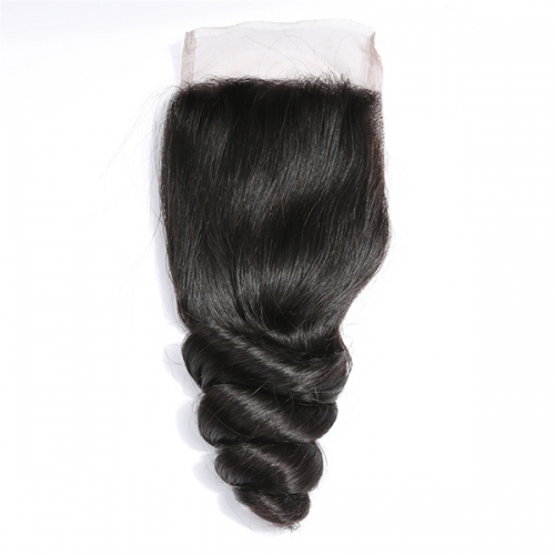 Sidary Hair 4"x4" Lace Closure 100% Human Hair Natural Color Loose Wave Virgin Hair