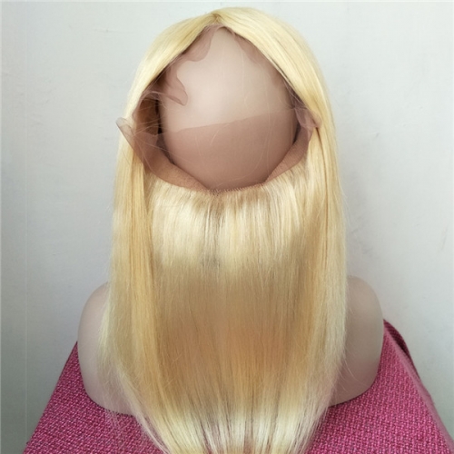 Sidary Hair Straight 613 Blonde 360 Lace Frontal Band With Adjustable Strap 22.5"x4"x2" Virgin Human Hair Natural Hairline