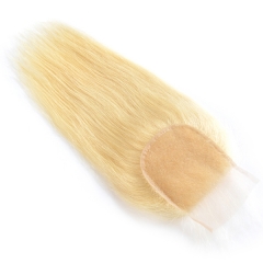 Sidary #613 Platinum Blonde 4x4 Virgin Straight Human Hair Closure