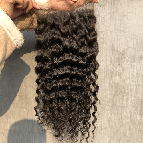 Deep Wave 7x7 Human Hair Pre Plucked Natural Hairline Lace Top Closure Piece Sidary Hair