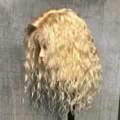 Water Wave 13x6 Blonde Lace Front Wigs Sidary Human Hair #613 Blonde Front Lace Wig