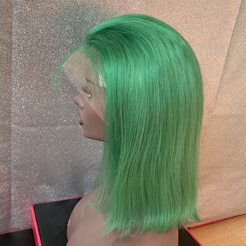 Transparent Lace Sidary Green Bob Human Hair 13x4 Lace Front Wig