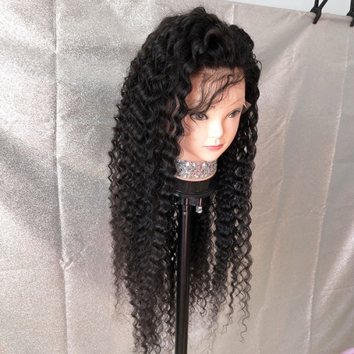 Sidary Deep Wave Curly 13x4 Lace Front Wigs 130%Density Human Hair Wig Pre Plucked With Baby Hair
