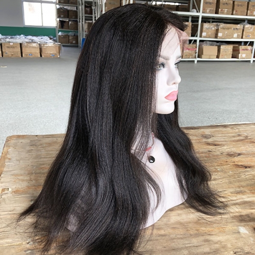Best Yaki Straight Human Hair Wigs Sidary Hair Natural Black Yaki Straight Lace Front Wigs