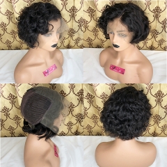 Sidary Hair 13x6 Pixie Cut Bob Lace Front Wigs 180% Density Lace Front Human Hair Wigs Curly Preplucked Human Hair Wig