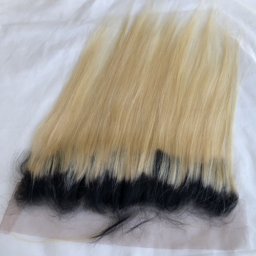 1BT#613 Blonde 13x4 Lace Frontal With Dark Roots Human Hair Blonde Lace Frontal Pieces 1B/613