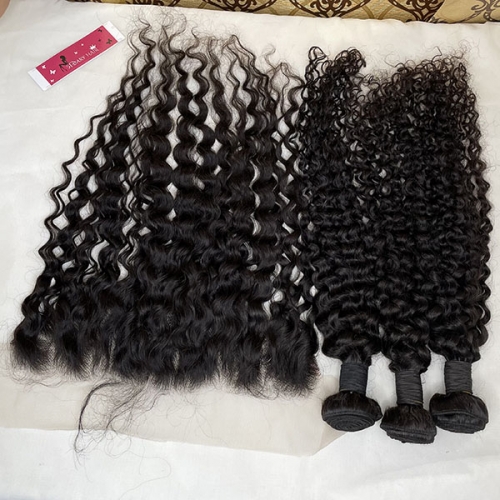 Sidary Human Hair Bundles With Frontal Water Wave Transparent 13*4 Lace Frontal And Bundles Human Hair