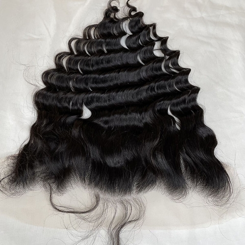 Sidary Loose Deep Closure Frontal Natural Black Pre Plucked 13x4 Transparent Lace Human Hair Loose Wave Frontal Piece