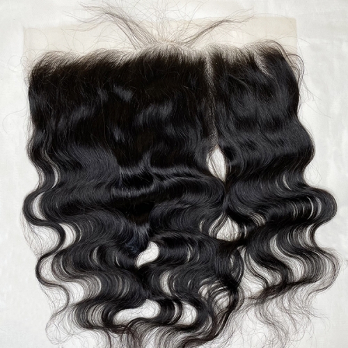 100% Human Hair Transparent Lace Body Wave 13''x4'' Lace Frontal Natural Color