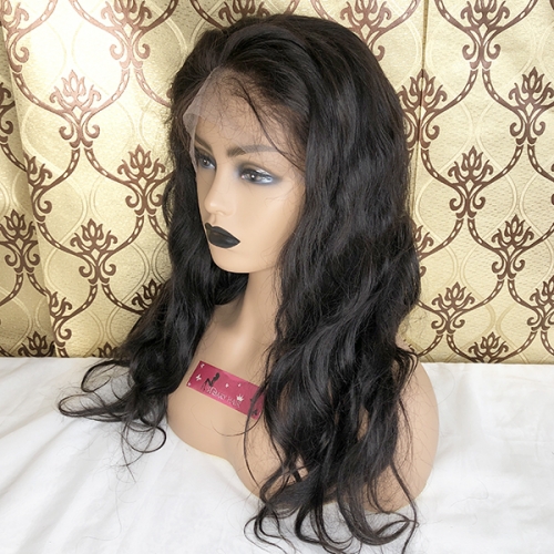 Sidary Hair Body Wave Full Lace Wigs,Natural Black, Natural Hailine, 130%Density