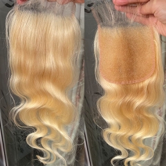 Lace Closure 5x5 With Body Wave Weave Hair Bundle Deals Human Hair Bodywave 613 Blonde HD Lace Closure With Bundles