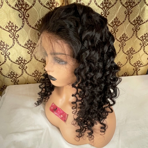 HD Lace！！Natural Loose Wave Human Hair Full Lace Wigs 180%Density Natural Hairline Curly HD Lace Full Wigs