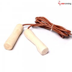 Leather Jump Rope with Wooden Handles