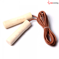 Leather Jump Rope with Wooden Handles