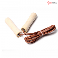 Leather Jump Rope with Wooden Handles