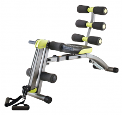 Abdominal Sit-up Trainer Adjustable With Built In Twisting Seat And Rower For Home Or Gym