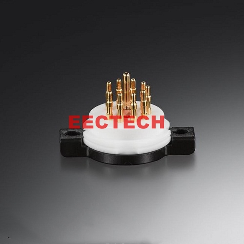 Small 9-pin electronic tube holder,Teflon beryllium copper gold-plated nine-pin bile socket,6922,12AX7,12AU7,ECC83,etc. (1 box=2 pcs)