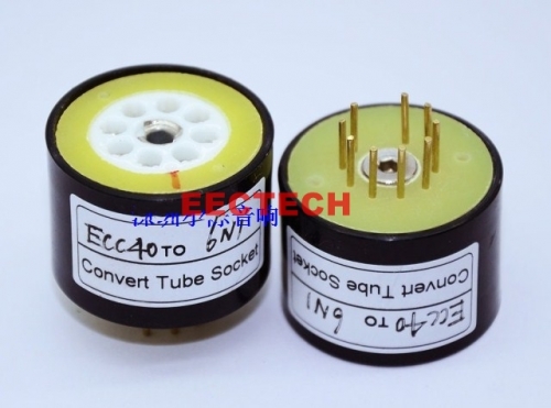 ECC40 to 6N1, 6N2, 6N6, 6N11, E88CC, 6922 tube conversion base, convert socket (1 box=2 pcs)