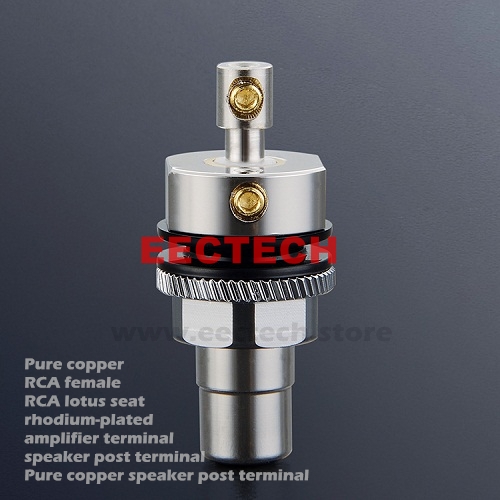 RC102R RCA female pure copper rhodium plated screw type (one box = 4 pcs
