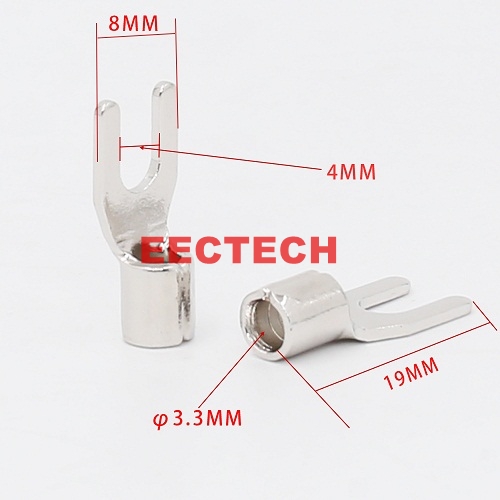 Rhodium-plated Hi-End wiring Y plug-in terminal car audio, wiring terminal, wire lug Y fork