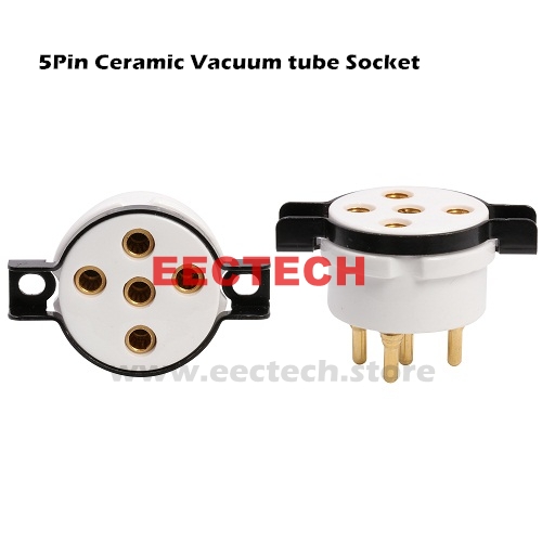 5Pin Ceramic Vacuum tube Socket for PX4 B4 B5 PX25 1064 U18 RGN106 Gold Plated Machined Brass Pins Hifi Audio Amplifier DIY