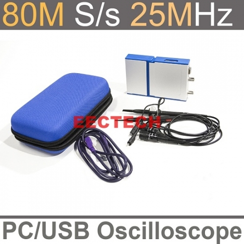 USB/PC Oscilloscope OSC802 series , Data logger,80MS/s Sampling Rate, 20MHz Bandwidth