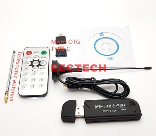 Upgraded version RTL2832U+R820T2 software radio SDR ADS-B FM1090M antenna SMA head