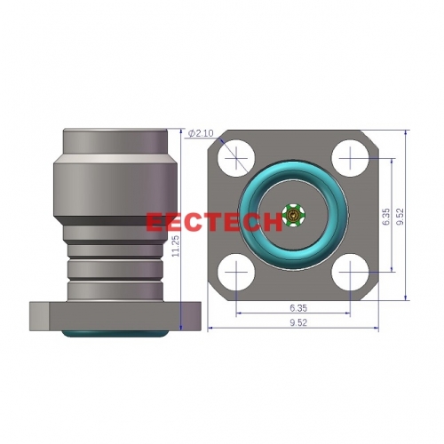 1.85KF4-864564 Detachable Panel Connector, 1.85mm panel type (4-hole plug, socket), EECTECH