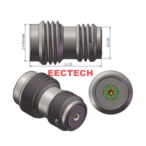 2.4KY series, 2.4mm threaded mounting connector, EECTECH